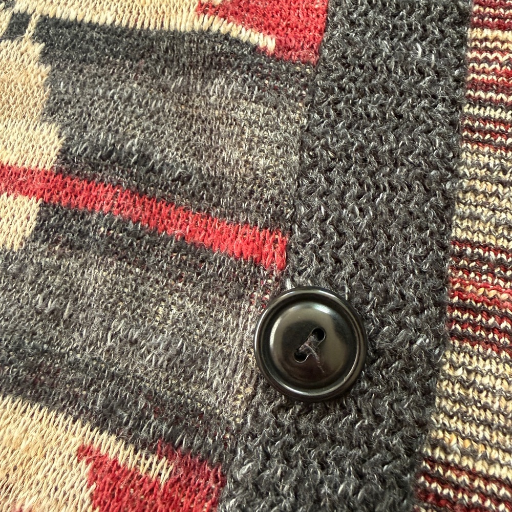 Ralph Lauren Red and Cream Aztec Cardigan Size M - Picture 11 of 14